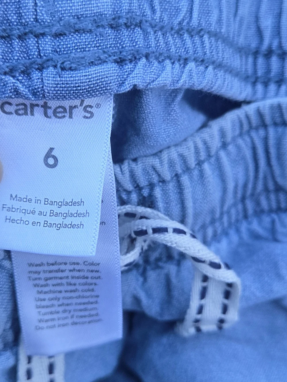 Carter's Light Blue Elastic Waist Shorts